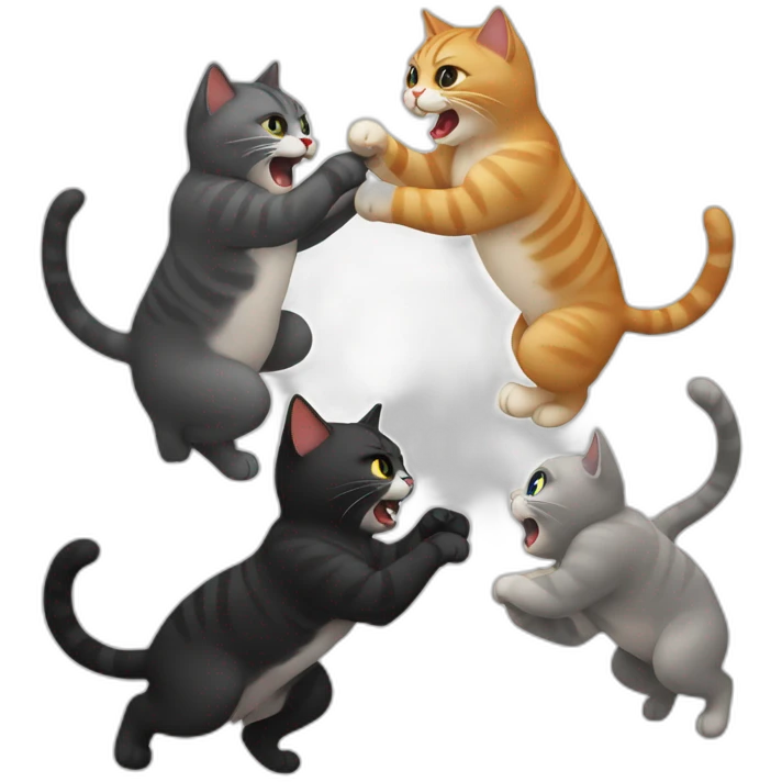 Cats fighting emoji