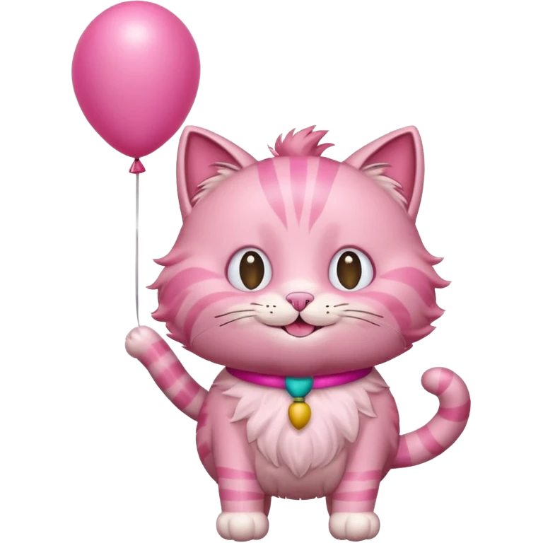 Pink cat WITH a balloon head emoji