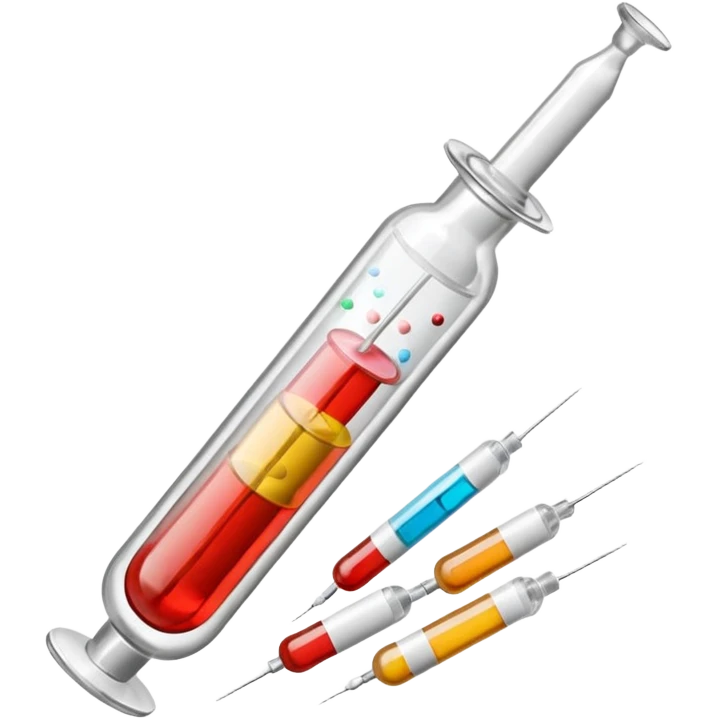 alcohol pills and drugs and serynge with needle emoji