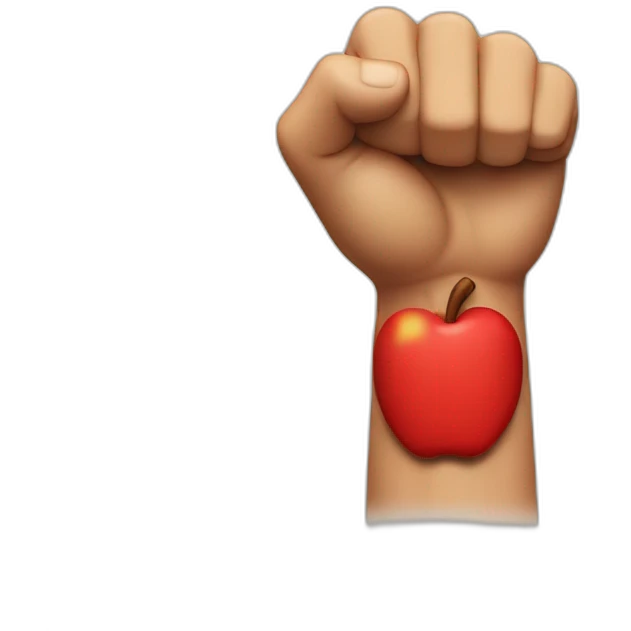 Apple style Fist with red bracelet emoji