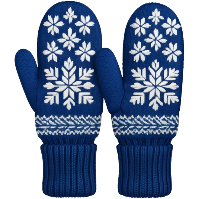 norwegian knit mittens selbu blue emoji