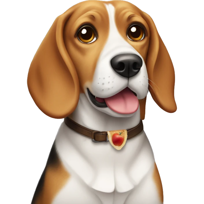 beagle with apple pie emoji