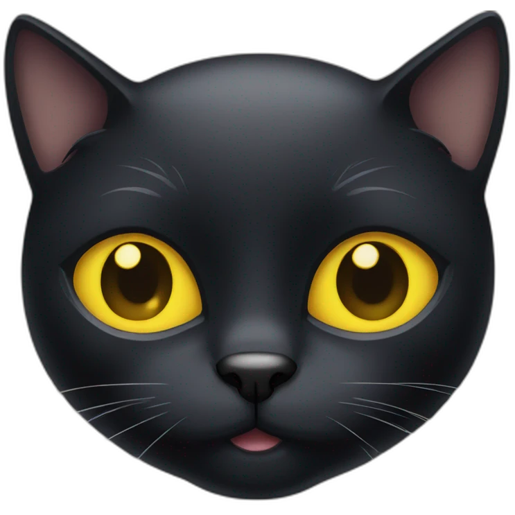 Black cat with yellow eyes emoji