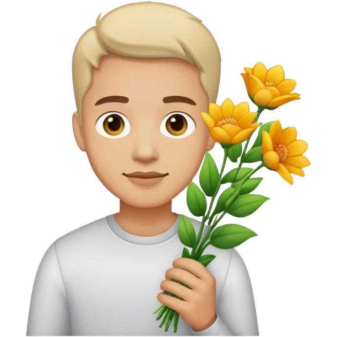 Man with flowers emoji