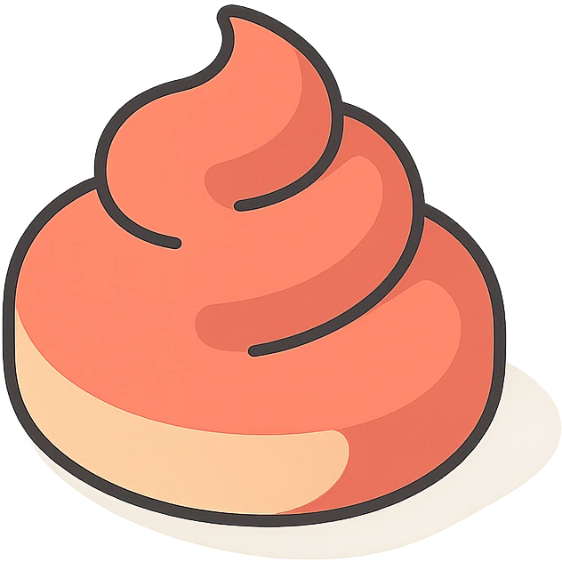 minimalist poop, 2D isometric style, soft rounded shapes, detailed shadows and highlights, clean contours, pastel palette, modern illustration emoji