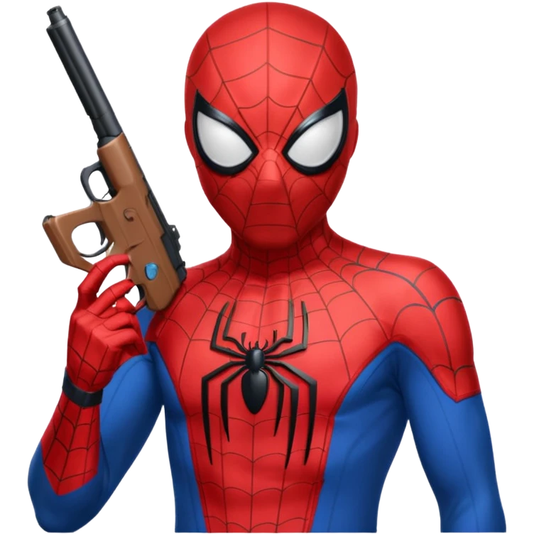 Spider-Man holding a gun emoji