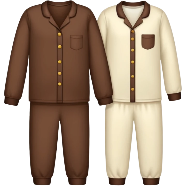  Dark brown and cream color pajamas emoji