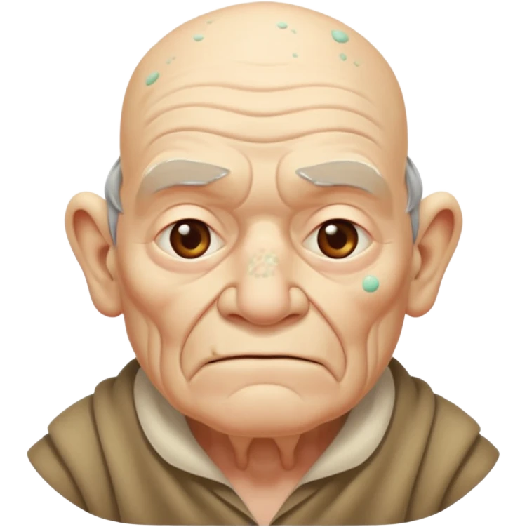 Ein Opa mit vielen Pickeln und einen Buckel man sieht seinen ganzen Körper  emoji