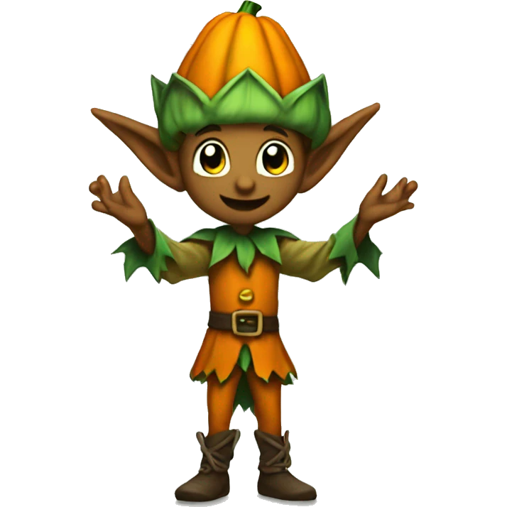 pumkin elf male casting a spell emoji