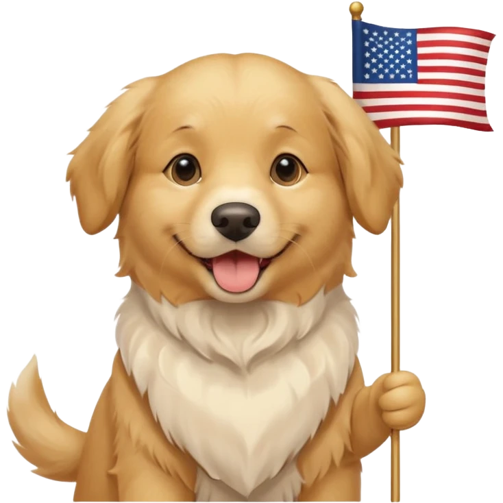 a cute golden hold the flag emoji