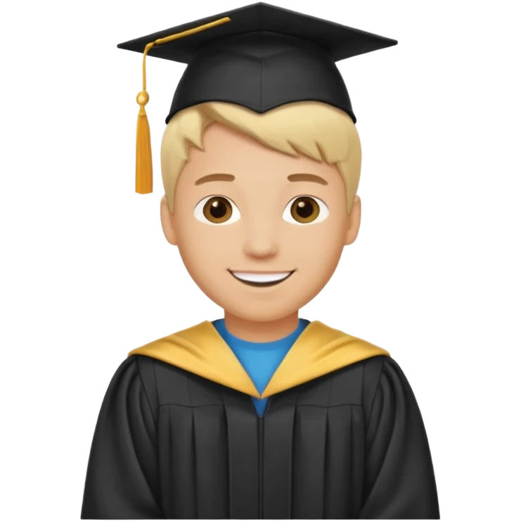 light skin blonde hair man graduated emoji