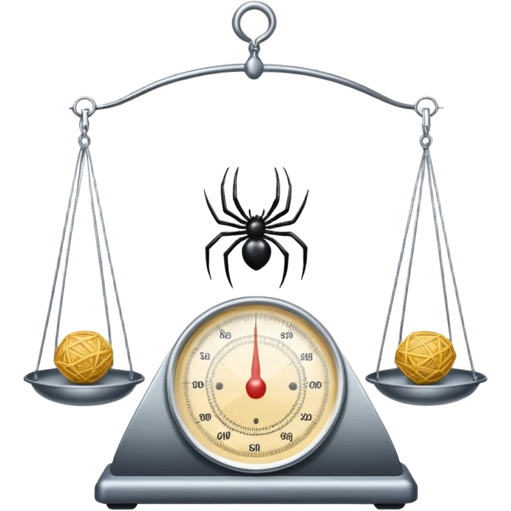 A web on a weighing scale emoji