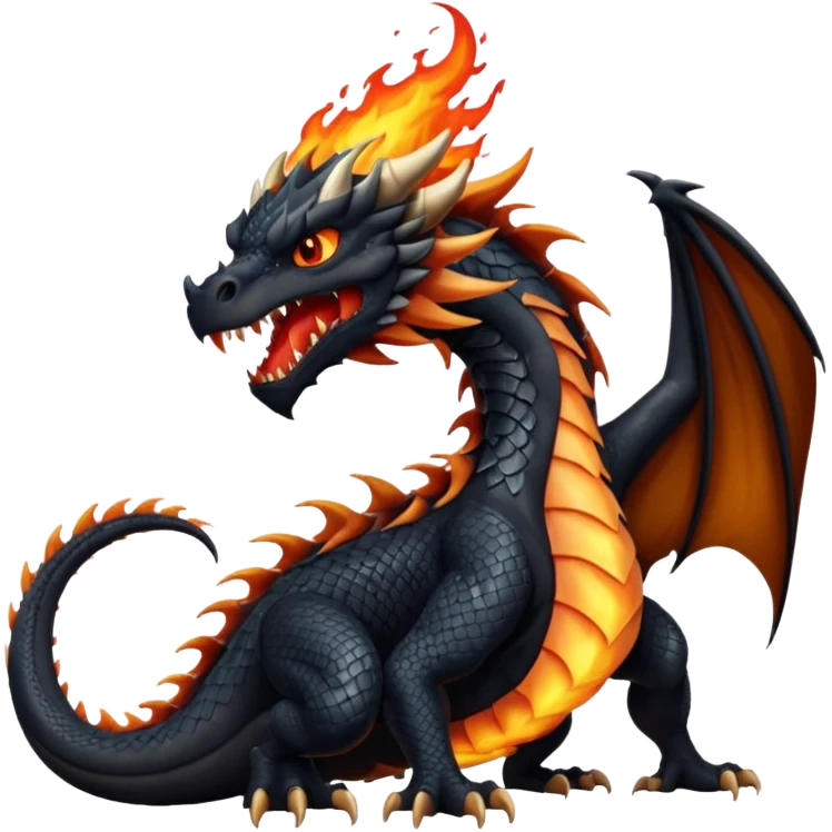 Angry black dragon emoji