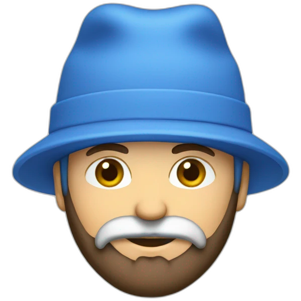 homme blanc avec barbe naissante et un bonnet bleu emoji