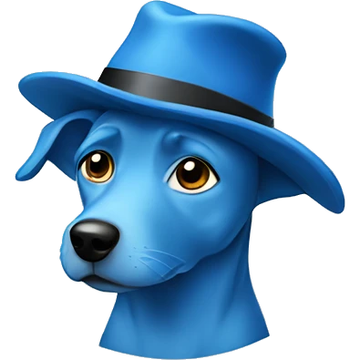 blue dog with hat emoji