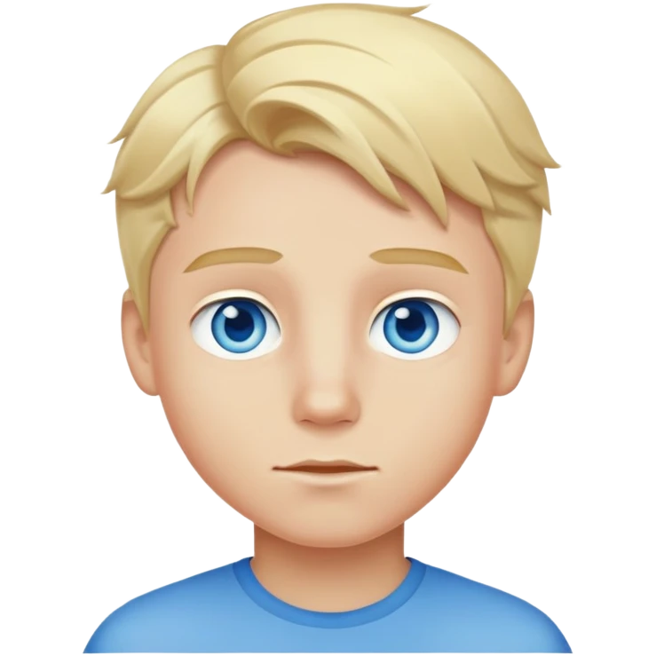 blonde boy with blue eyes and a bit sassy emoji
