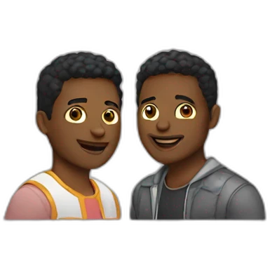 Couple black gay emoji