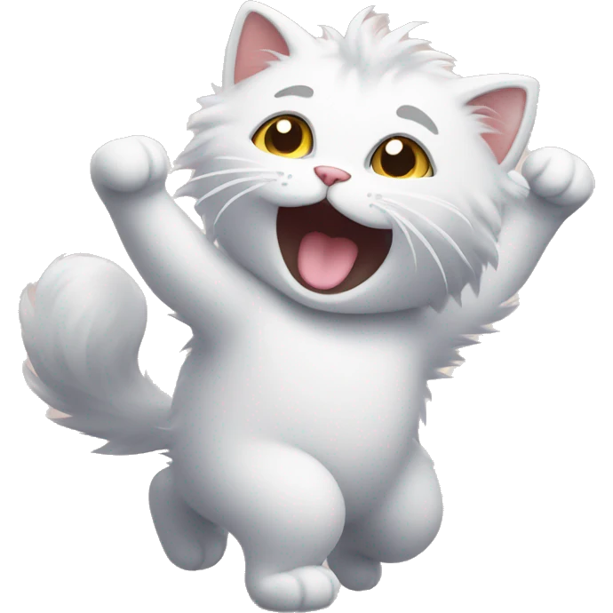 Fluffy cat dancing emoji