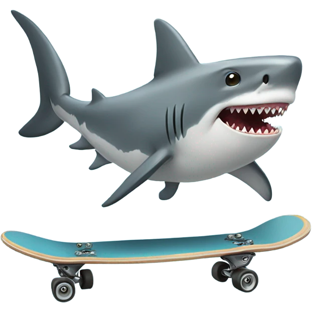 Shark with skate board emoji