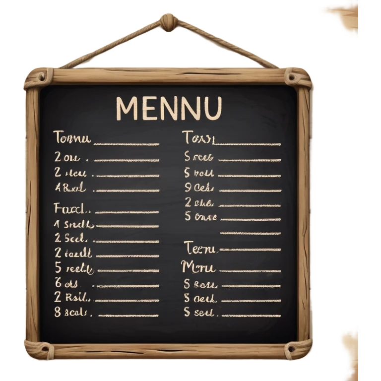 Menu board emoji