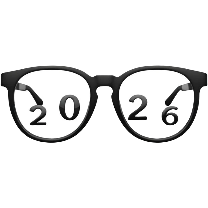 glasses but the frames are the numbers “2026” emoji