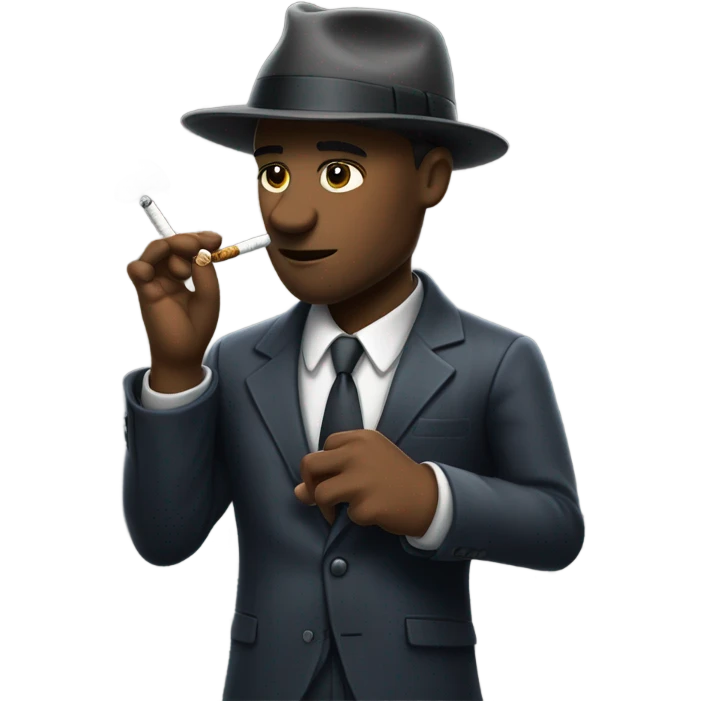 Gangster smoking cigarette emoji