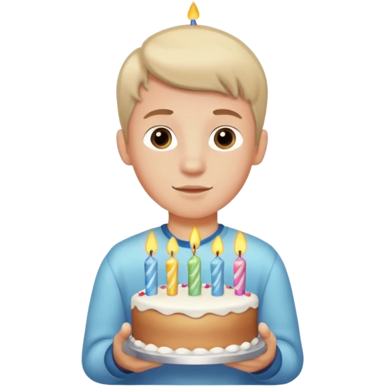boy with birthday cake emoji