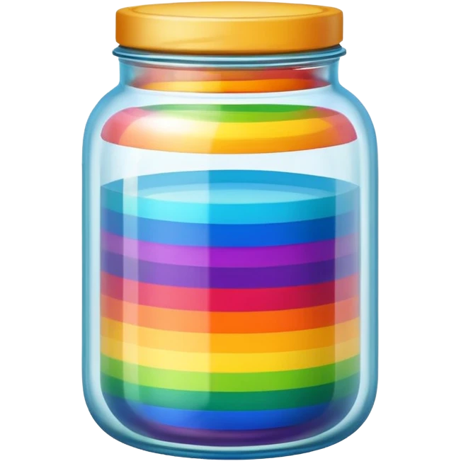 Rainbow Layered Jar	S emoji