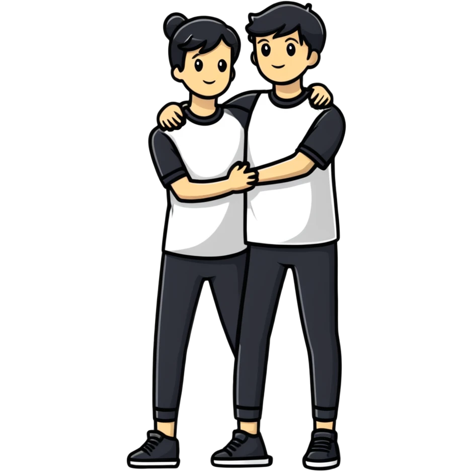 Proud parents with their arms around each other emoji