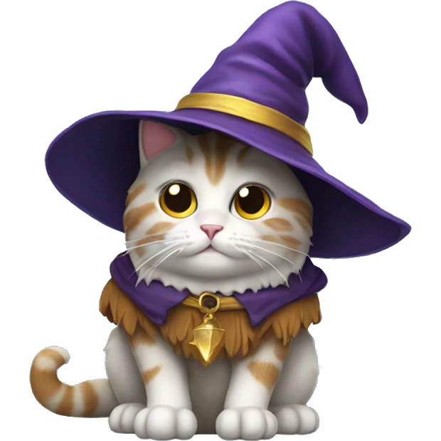 Cat with a wizard hat emoji
