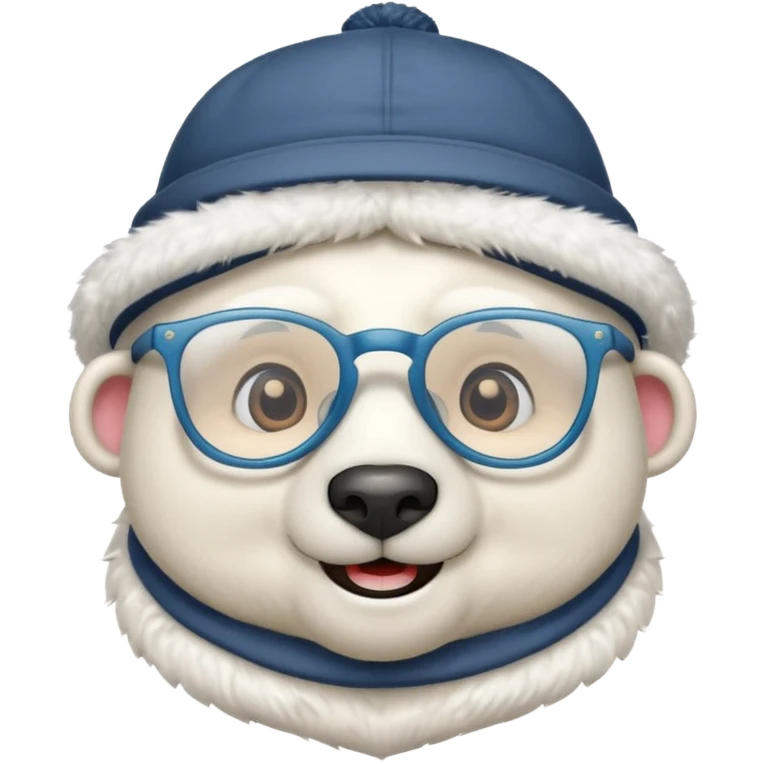  polar bear wearing glasses and a hat emoji