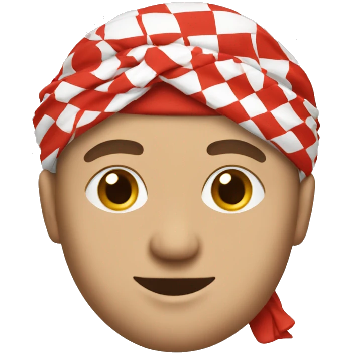 Make a man wearing a checkered red and white turban emoji