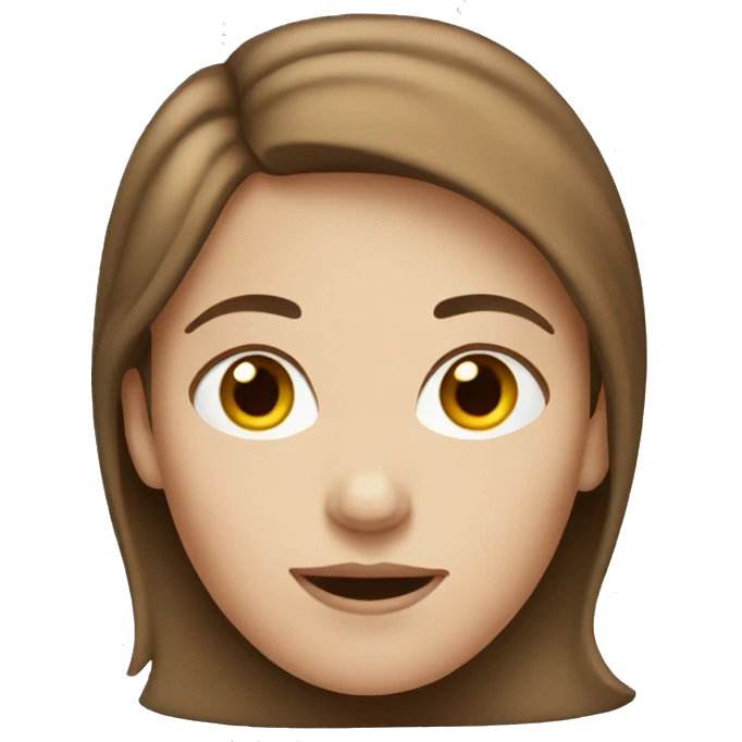 White woman with brown hair emoji