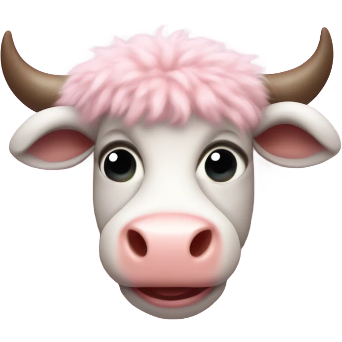 Pink fluffy cow emoji