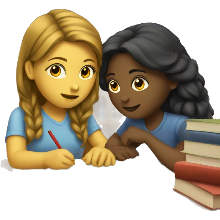 two girls studying emoji