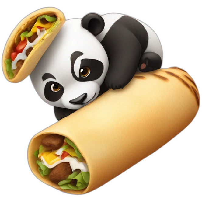 a panda and a burrito emoji