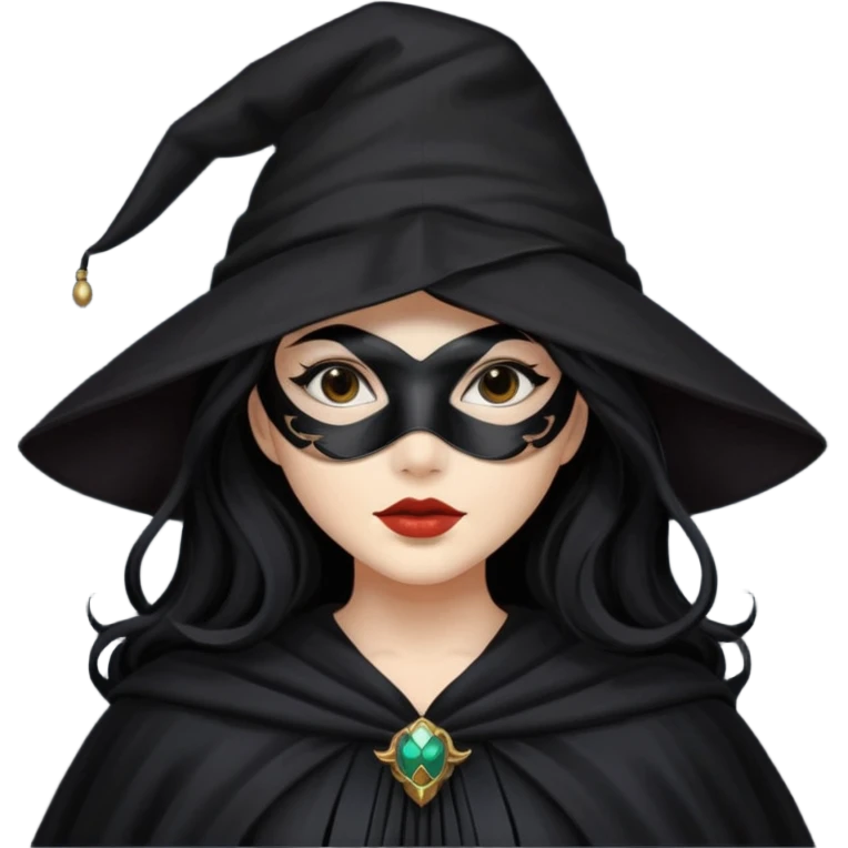 masked Women with hat long black hair  emoji