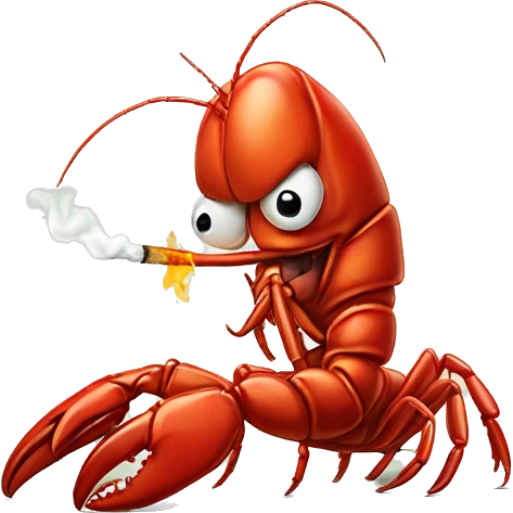 Lobster holding cigarette  emoji