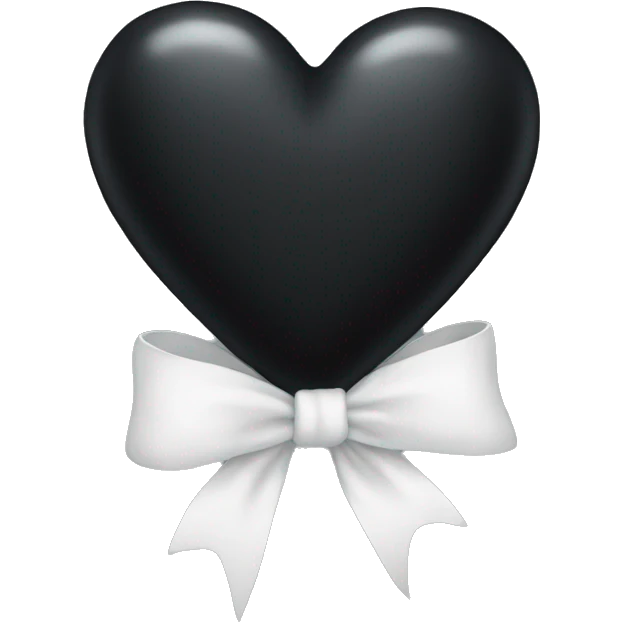Black heart with white bow emoji  emoji
