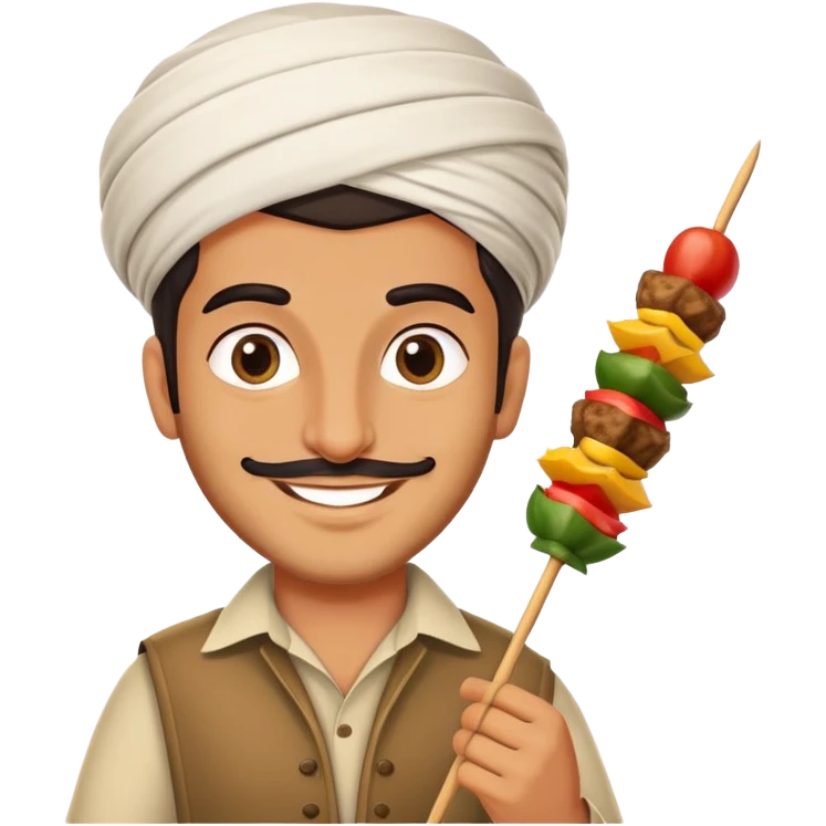 Persian man with kabob emoji