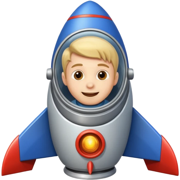 happy boy in rocket ship emoji