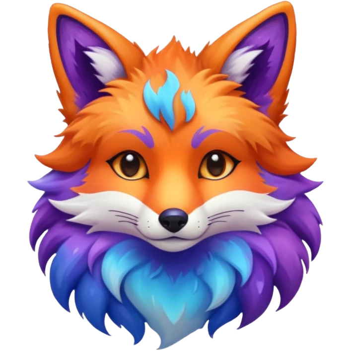 a galaxy print fox emoji