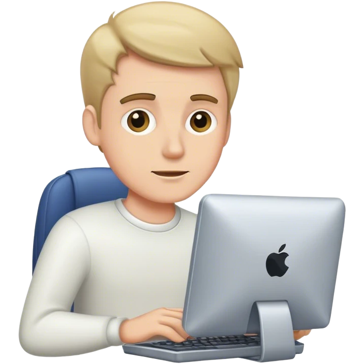 White guy using a computer  emoji