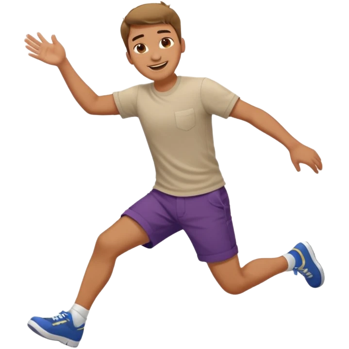 smiling guy in summer clothing  falling emoji