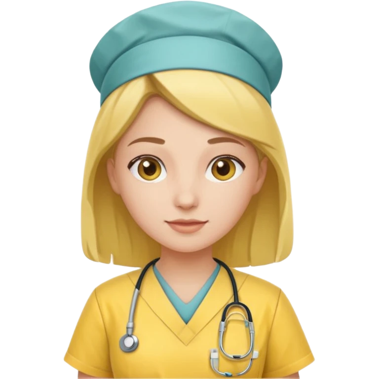 Nurse wearing yellow emoji
