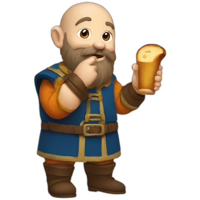 dwarf eating a toast emoji