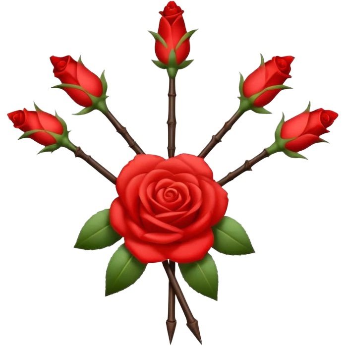 Hazme un emoji con el logo de la falange española con las 5 flechas y las 5 rosas emoji