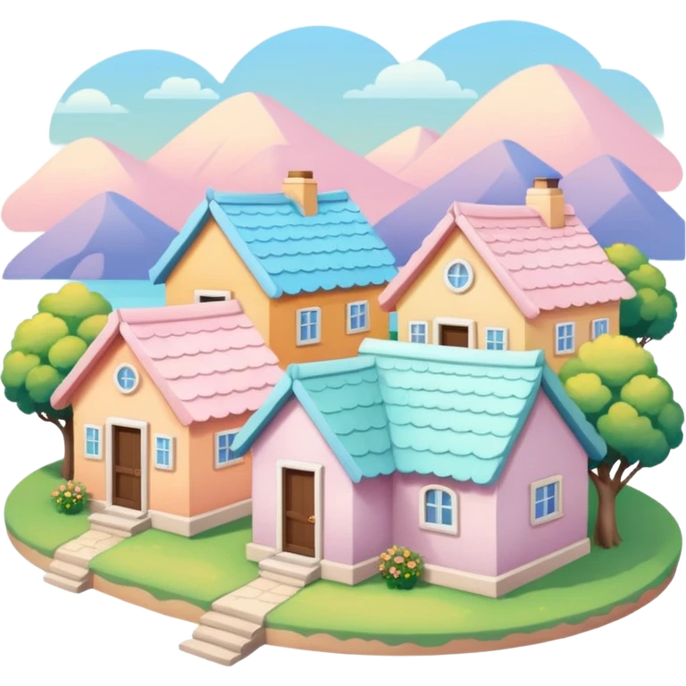 Pastel Roof Cottages emoji