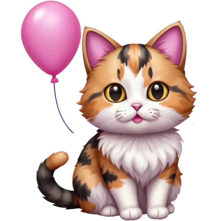 Cat with pink balloon emoji