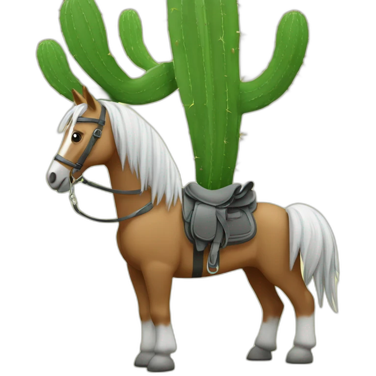 Cheval sur un cactus emoji